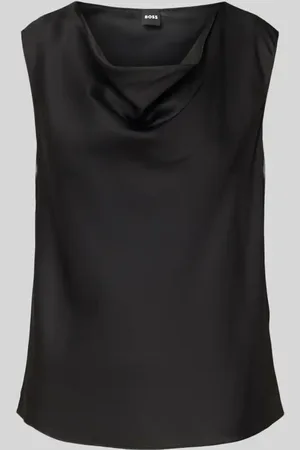 HUGO BOSS Regular Fit Seidenblusentop mit Wasserfall-Ausschnitt in , Größe 34