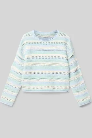 TOM TAILOR Cropped Fit Strickpullover aus Baumwolle in , Größe 152
