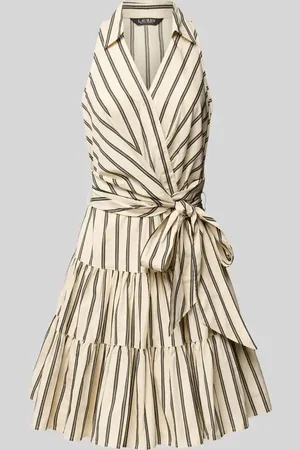 Ralph Lauren Knielanges Kleid im Stufen-Look mit Umlegekragen in , Größe 34
