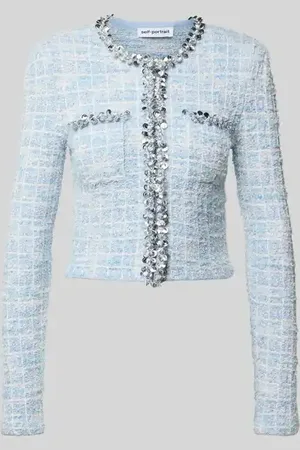 Self-Portrait Cropped Strickjacke mit Knopfleiste in , Größe L