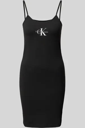 Calvin Klein Minikleid mit Logo und Spaghettiträgern in , Größe L