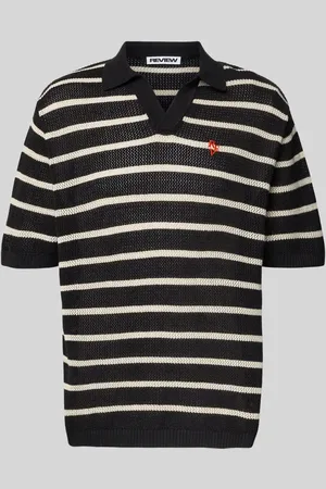 Review Strickshirt mit Polokragen und Label-Stitching in , Größe L