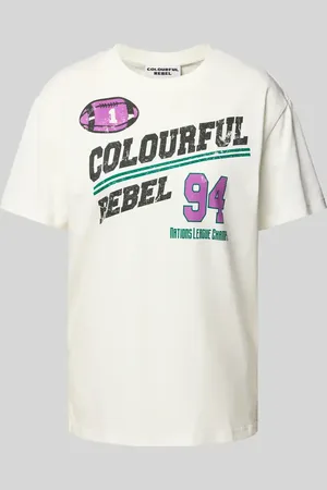 Colourful rebel Loose Fit T-Shirt mit Rundhalsausschnitt in , Größe L