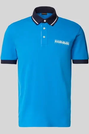 Napapijri Slim Fit Poloshirt mit Label-Print in , Größe L