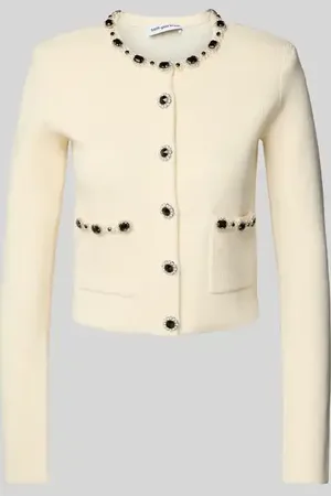 Self-Portrait Cropped Strickjacke mit Knopfleiste in , Größe L
