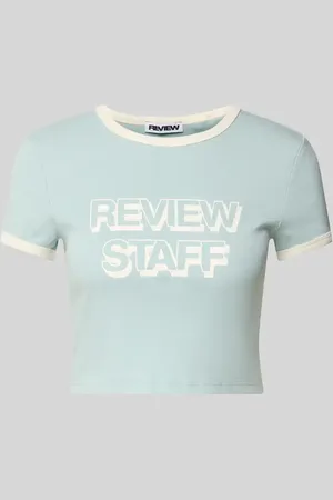 Review Cropped T-Shirt mit Label-Print in , Größe L