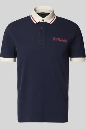 Napapijri Slim Fit Poloshirt mit Label-Print in , Größe L