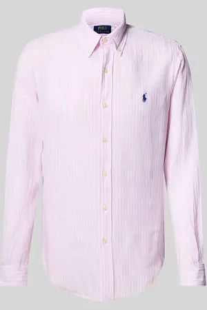 Ralph Lauren Custom Fit Leinenhemd mit Label-Stitching in , Größe L