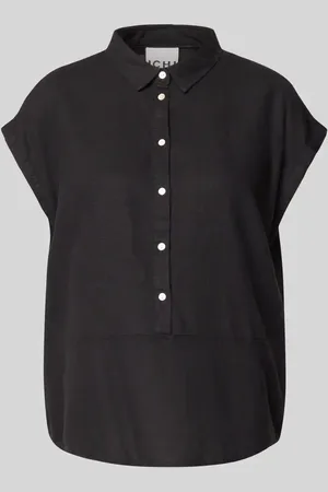 Ichi Regular Fit Bluse aus Leinen-Viskose-Mix mit Knopfleiste in , Größe 34