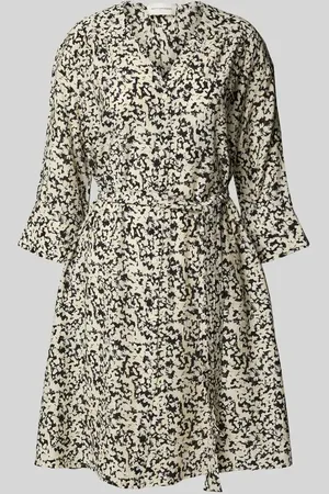 MSCH Knielanges Kleid mit V-Ausschnitt Modell 