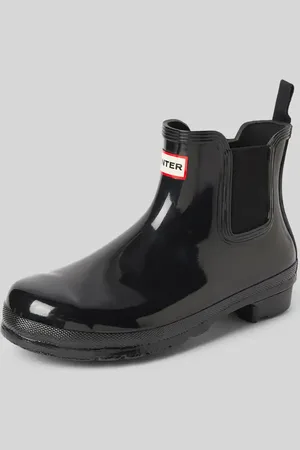 Hunter Glossy Chelsea Boots mit Label-Detail in , Größe 37