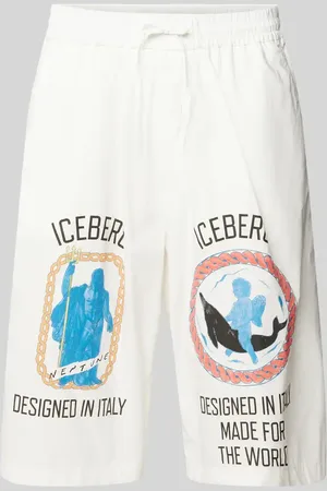 Iceberg Bermudas mit Motiv-Print und elastischem Bund in , Größe 50