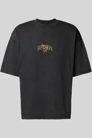 Review Oversized T-Shirt mit geripptem Rundhalsausschnitt in , Größe L