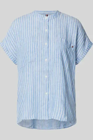 Tommy Hilfiger Relaxed Fit Leinenbluse mit kurzen Ärmeln in , Größe 36