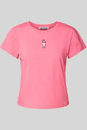 Review T-Shirt mit Motiv-Stitching in , Größe L