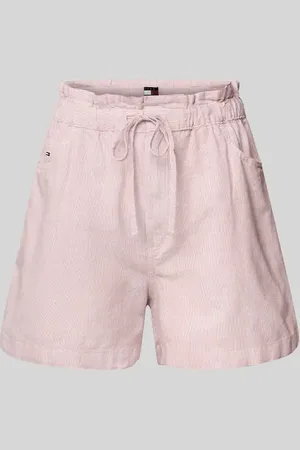 Tommy Hilfiger Regular Fit Paperbag-Shorts aus Baumwoll-Leinen-Mix in , Größe L