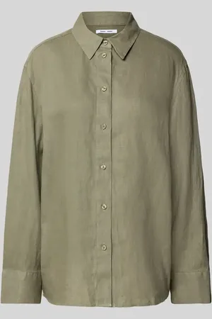 Samsøe Samsøe Regular Fit Leinenbluse mit Knopfleiste Modell 