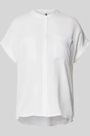 Tommy Hilfiger Relaxed Fit Leinenbluse mit kurzen Ärmeln in , Größe 36
