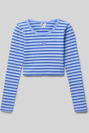 Roxy Cropped Longsleeve in Ripp-Optik in , Größe 140