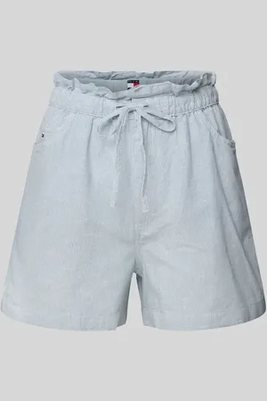 Tommy Hilfiger Regular Fit Paperbag-Shorts aus Baumwoll-Leinen-Mix in , Größe L