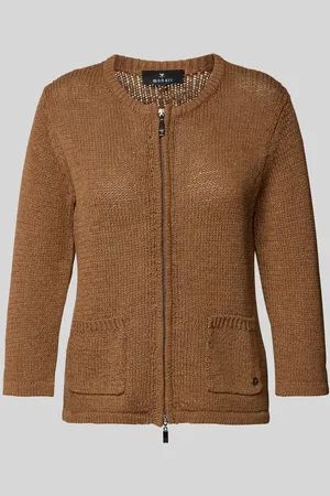 monari Strickjacke mit Zweiwege-Reißverschluss und 3/4-Arm in , Größe 34