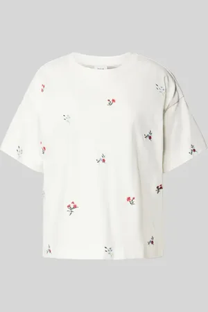 VILA T-Shirt mit geripptem Rundhalsausschnitt Modell 