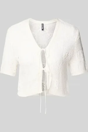 Pieces® Cropped Strickjacke aus Baumwoll-Mix Modell 