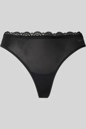 Calvin Klein String mit Spitzenbesatz in , Größe L
