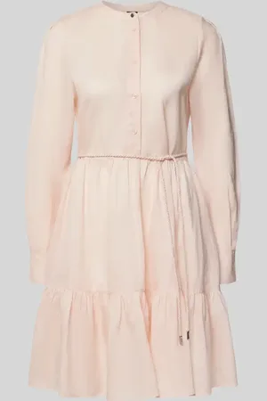HUGO BOSS Knielanges Hemdblusenkleid mit Knopfleiste und Bindegürtel in , Größe 34