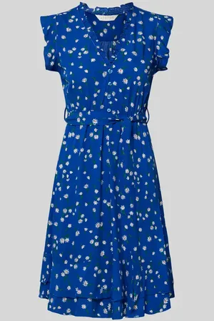 Apricot Knielanges Kleid aus Viskose mit Bindegürtel in , Größe L