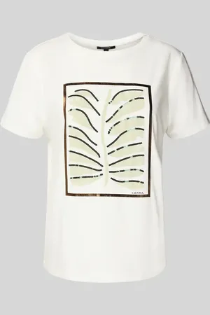 Comma, T-Shirt mit Pailletten und Rundhalsausschnitt in , Größe 34