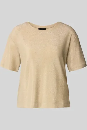 Oui T-Shirt mit geripptem Rundhalsausschnitt in , Größe 34