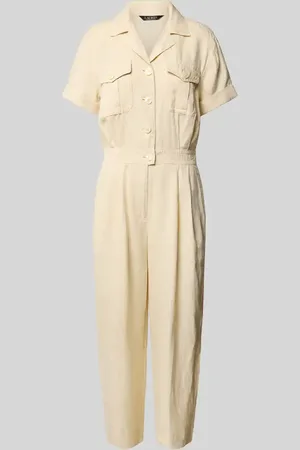 Ralph Lauren Jumpsuit aus Leinen mit Reverskragen Modell 