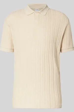 SELECTED Slim Fit Poloshirt mit Strukturmuster Modell 