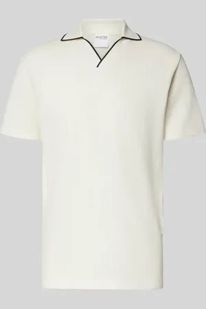 SELECTED Slim Fit Poloshirt mit V-Ausschnitt Modell 
