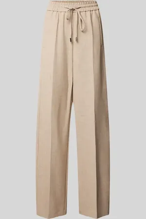 HUGO BOSS Wide Leg Stoffhose mit Bügelfalten Modell 