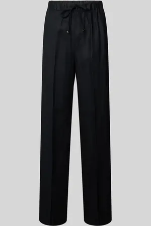 MANGO Wide Leg Leinenhose mit Bügelfalten Modell 