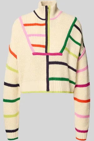 Staud Cropped Strickpullover mit Stehkragen in , Größe L