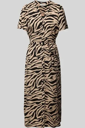Apricot Midikleid mit Bindegürtel in , Größe L