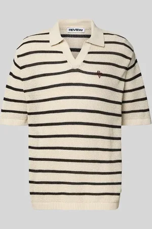 Review Strickshirt mit Polokragen und Label-Stitching in , Größe L