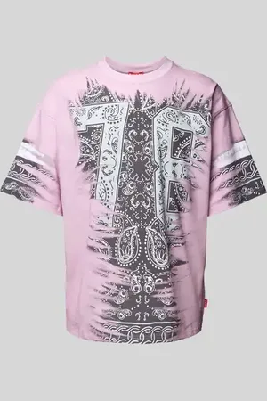 Diesel T-Shirt mit geripptem Rundhalsausschnitt in , Größe L