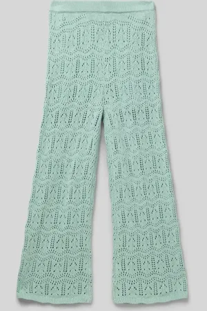 MANGO Wide Leg Stoffhose mit Lochmuster in , Größe 128