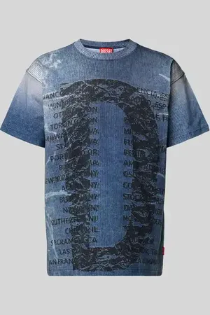 Diesel T-Shirt mit geripptem Rundhalsausschnitt in , Größe L