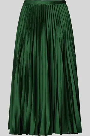 Ralph Lauren Knielanger Rock aus Satin mit Plisseefalten Modell 