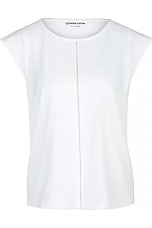 Green Cotton Rundhals-Shirt Anne Sofie