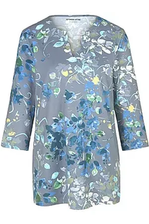 Green Cotton Splitneck-Shirt Erika