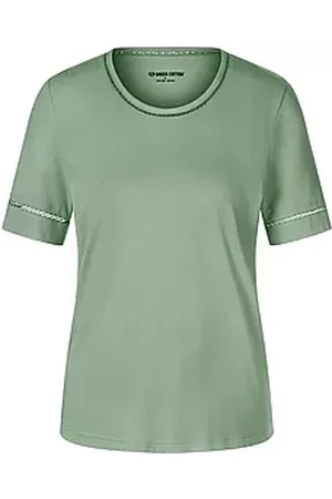 Green Cotton Rundhals-Shirt Frida