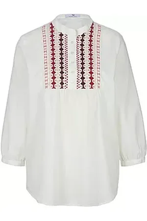 Peter Hahn Bluse Rundhals-Ausschnitt