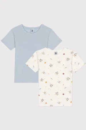Petit Bateau 2er-Set kurzärmelige Kinder-T-Shirts aus Baumwolle