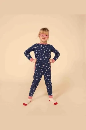 Petit Bateau Phosphoreszierender Maskerade-Pyjama aus Baumwolle für kleine Mädchen/kleine Jungen